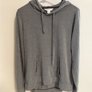 Weatherproof Vintage Black and White Gingham Checkered Hoodie